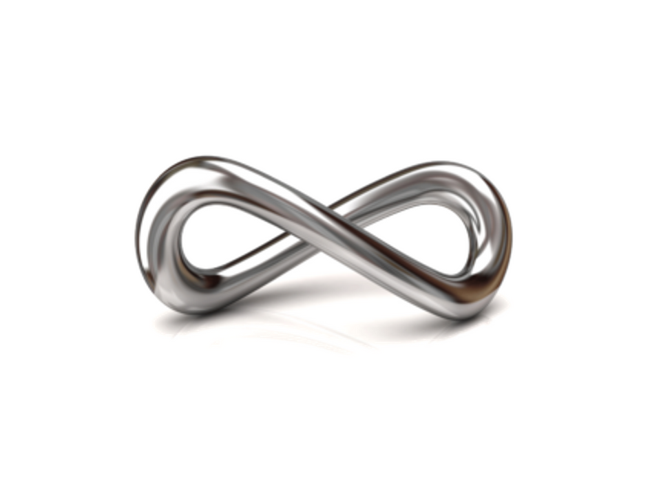 an infinity logo made out of steel