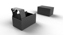 Load image into Gallery viewer, The CoffeeRacer 'Play' folded out and folded in with the lid on top of it